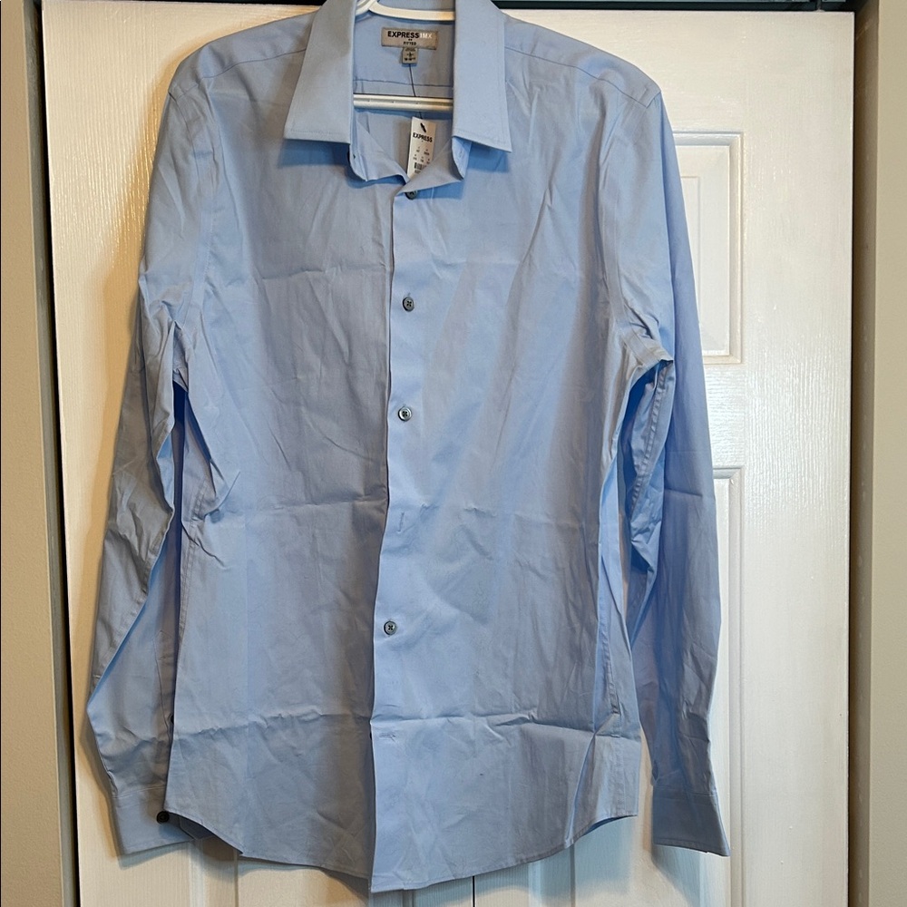 Express Men's Light Blue Dress Shirt